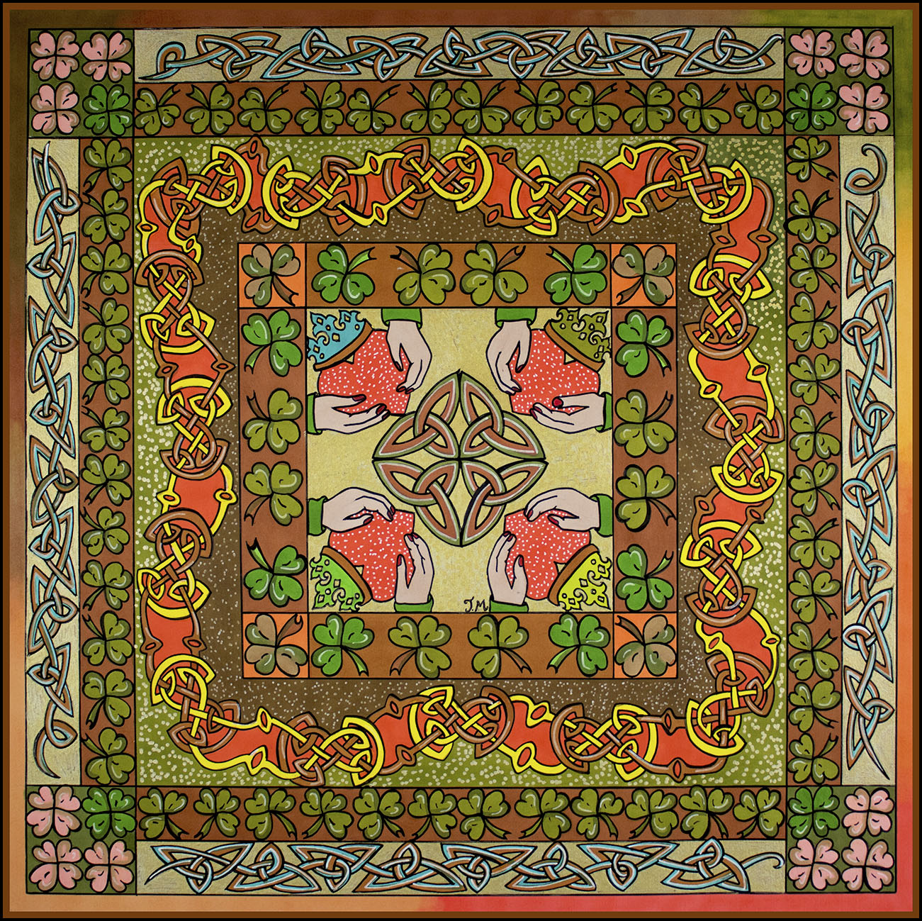 Claddagh 45cm Silk Scarf