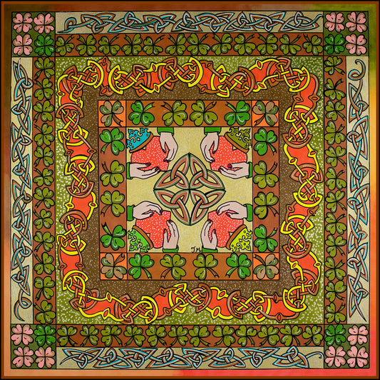 Claddagh 45cm Silk Scarf