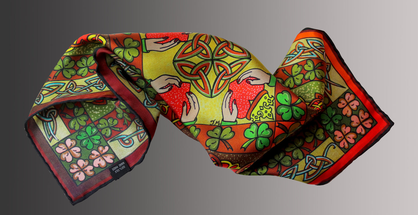 Claddagh 45cm Silk Scarf