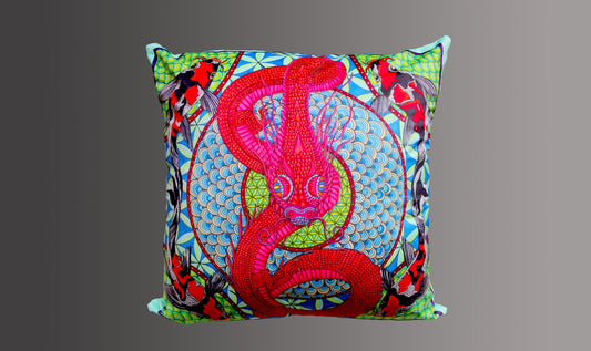The Serpent & Koi Velvet Cushion Cover