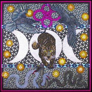 The Jaguar Goddess Moons Luxury Silk Scarf